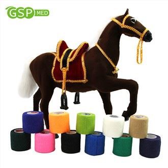 COPOLY közvetlenül eladó 95% nem szőtt és 5% Spandex 200% és 220% között magas rugalmas összetartó kötésű állatorvosi csomagolószalag-gyárral